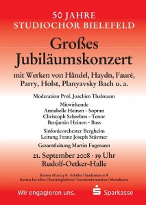 Jubiläumskonzert 21.09.2008 Flyer