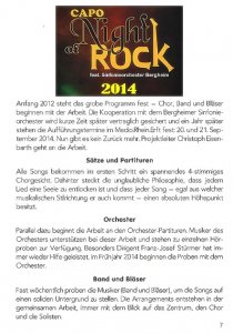 CAPO Night of Rock 20.09.2014 Programm