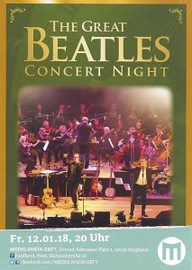 The Great Beatles Concert Night 12.01.2018 Flyer